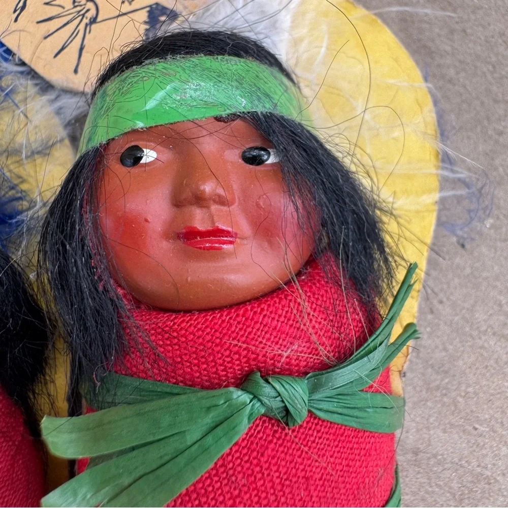 Vintage Zion National Park Souvenir Papoose Dolls Mid-Century Americana Set of 2